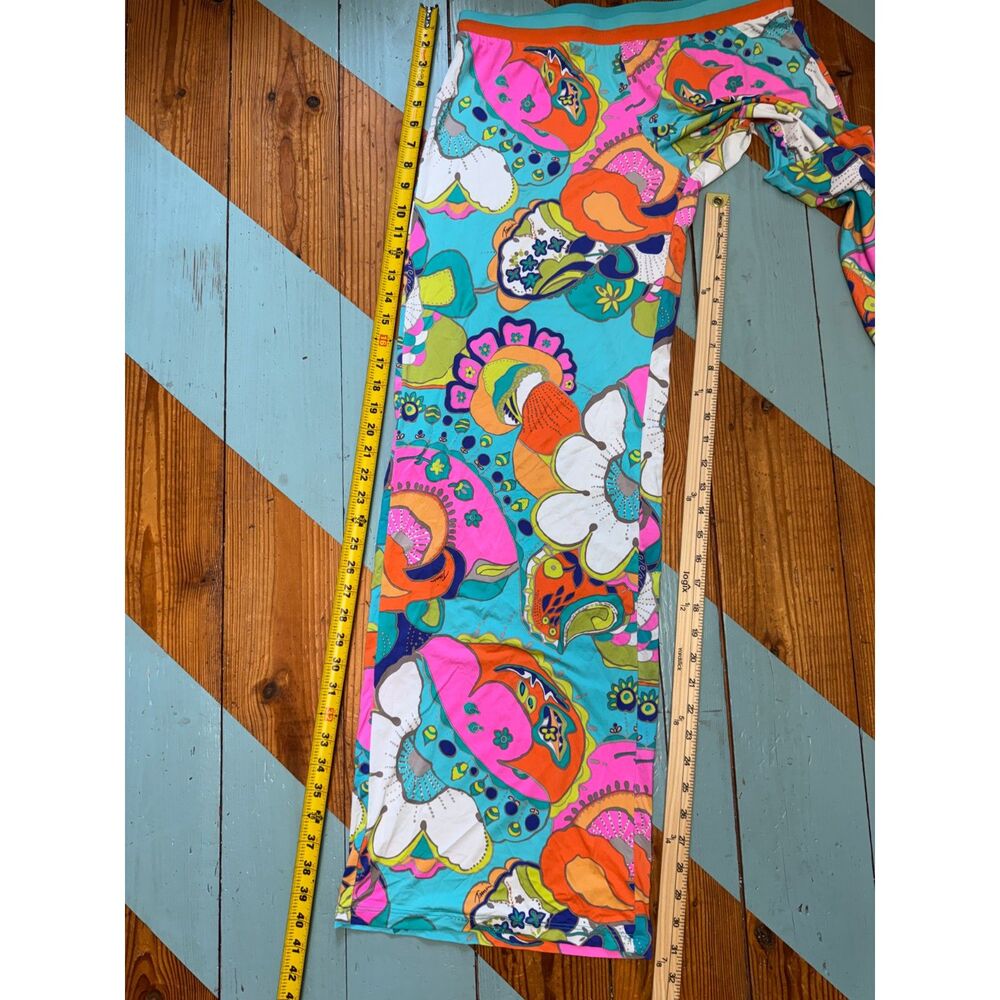 Trina Turk Colorful Wide Leg Pants | Retro Floral Print | Resort Boho | Size S/M - Picture 5 of 6